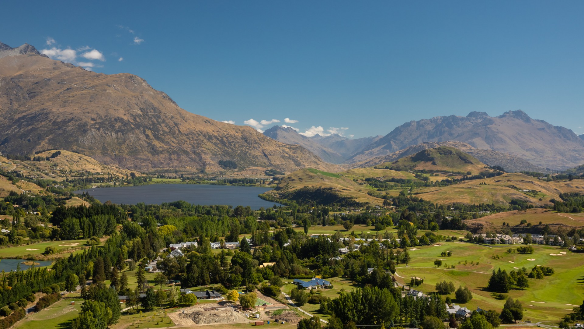 View of Lake Hayes and Millbrook Resort from Feehly Hill, Arrowtown